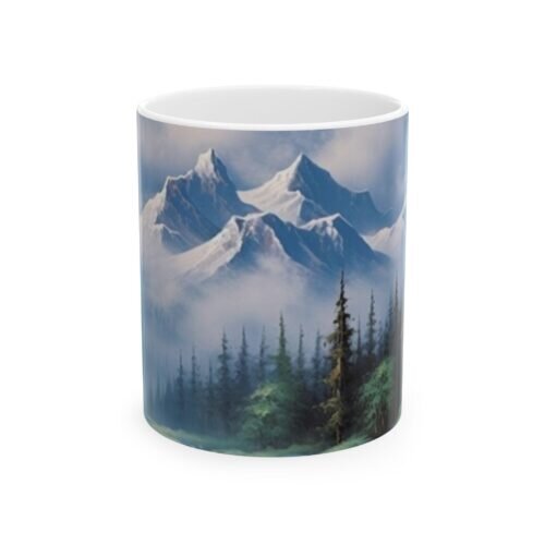 Snowy Peaks & Coffee Mug: Start Your Day Inspired