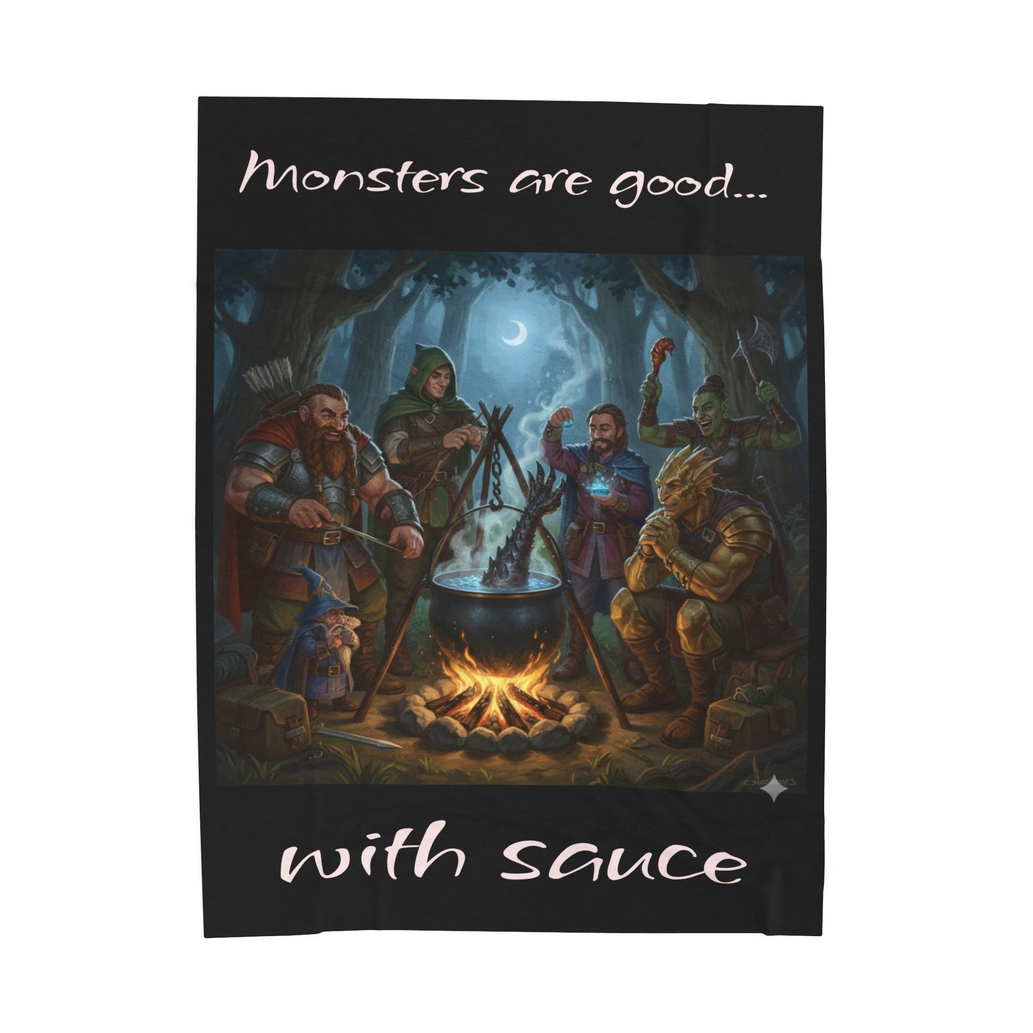 Monsters Are Good... With Sauce - Velveteen Plush Blanket 1 Monsters are good... With sauce - velveteen plush blanket