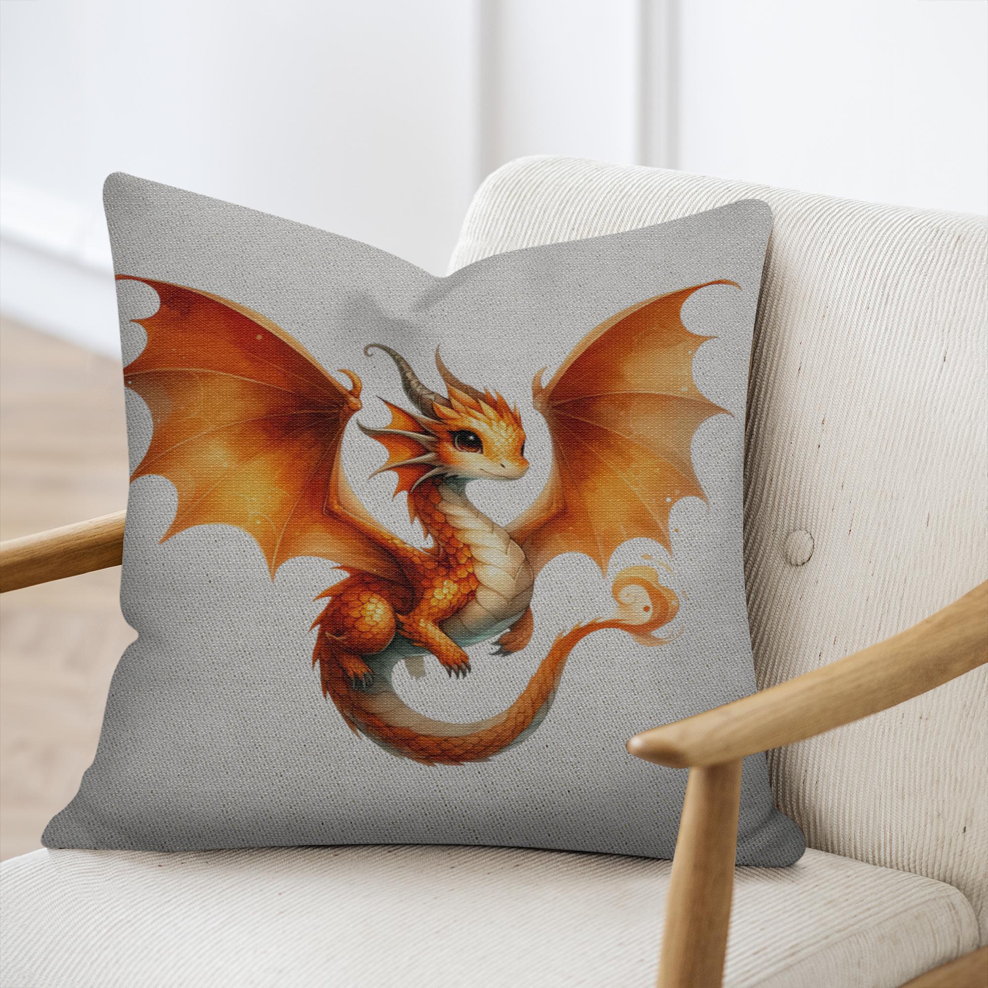 Cute Dragon Pillow | Whimsical Fantasy Throw Cushion 1 Cute dragon pillow | whimsical fantasy throw cushion