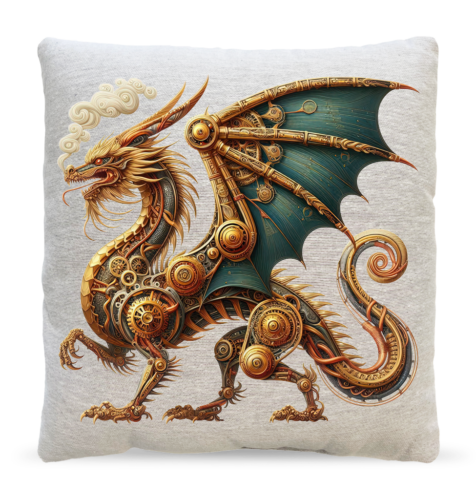 Steampunk Dragon Pillow