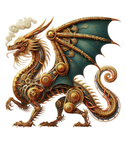 Golden Steampunk Dragon Sweatshirt