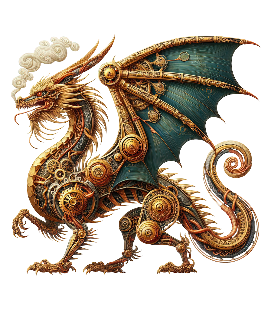 Golden Steampunk Dragon Sweatshirt