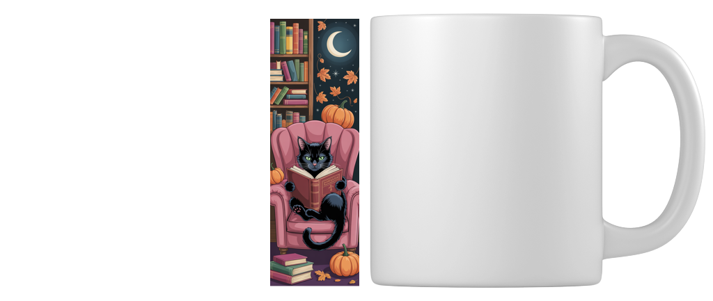 Pumpkin Shelf Cat Coffee Mug 1 Pumpkin Shelf Cat Coffee Mug