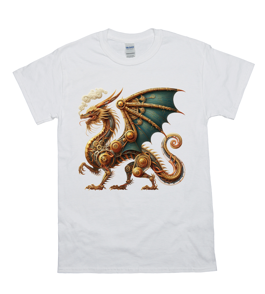 Gears Of Gold Steampunk Dragon T-Shirt 1 Gears of gold steampunk dragon t-shirt