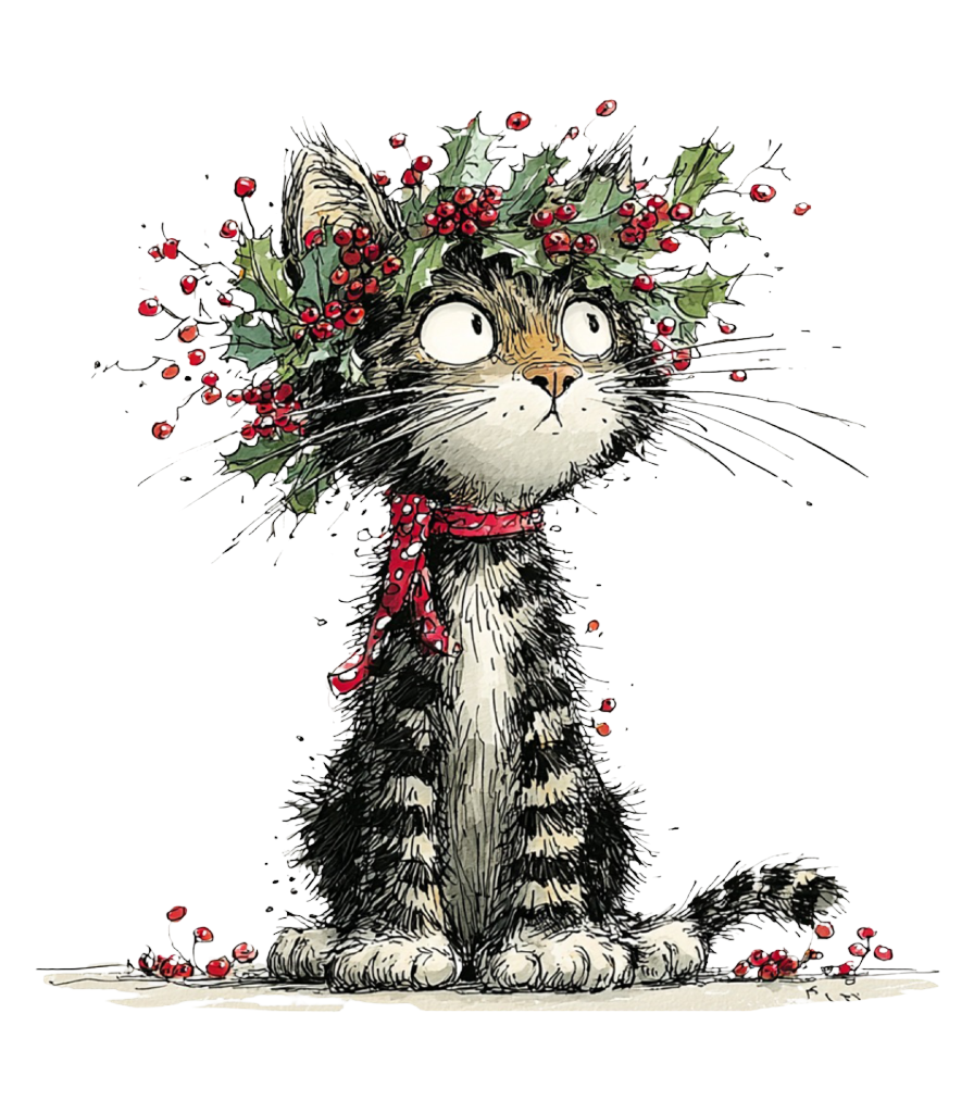 Holly Wreath Kitten Sweatshirt 1 Holly wreath kitten sweatshirt