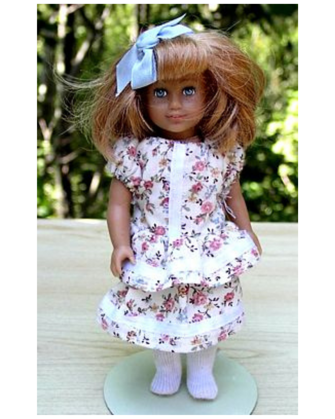 Sweet two-layer skirt dress pattern for 6" mini american girl doll