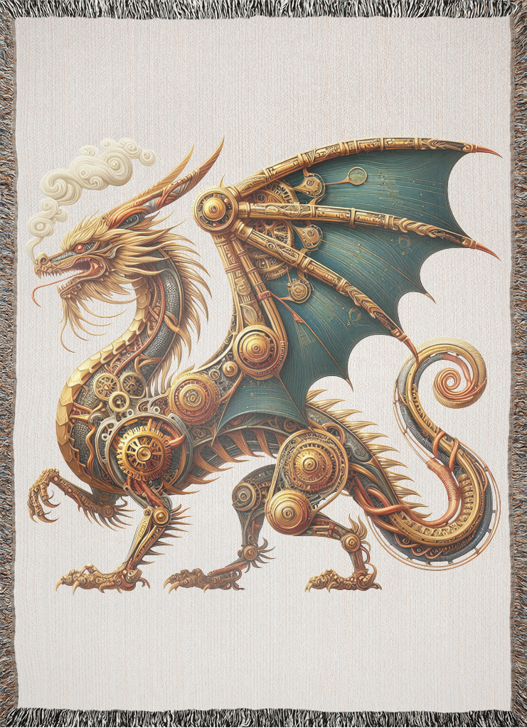 Gearwork Dragon Fantasy Throw 1 Gearwork Dragon Fantasy Throw