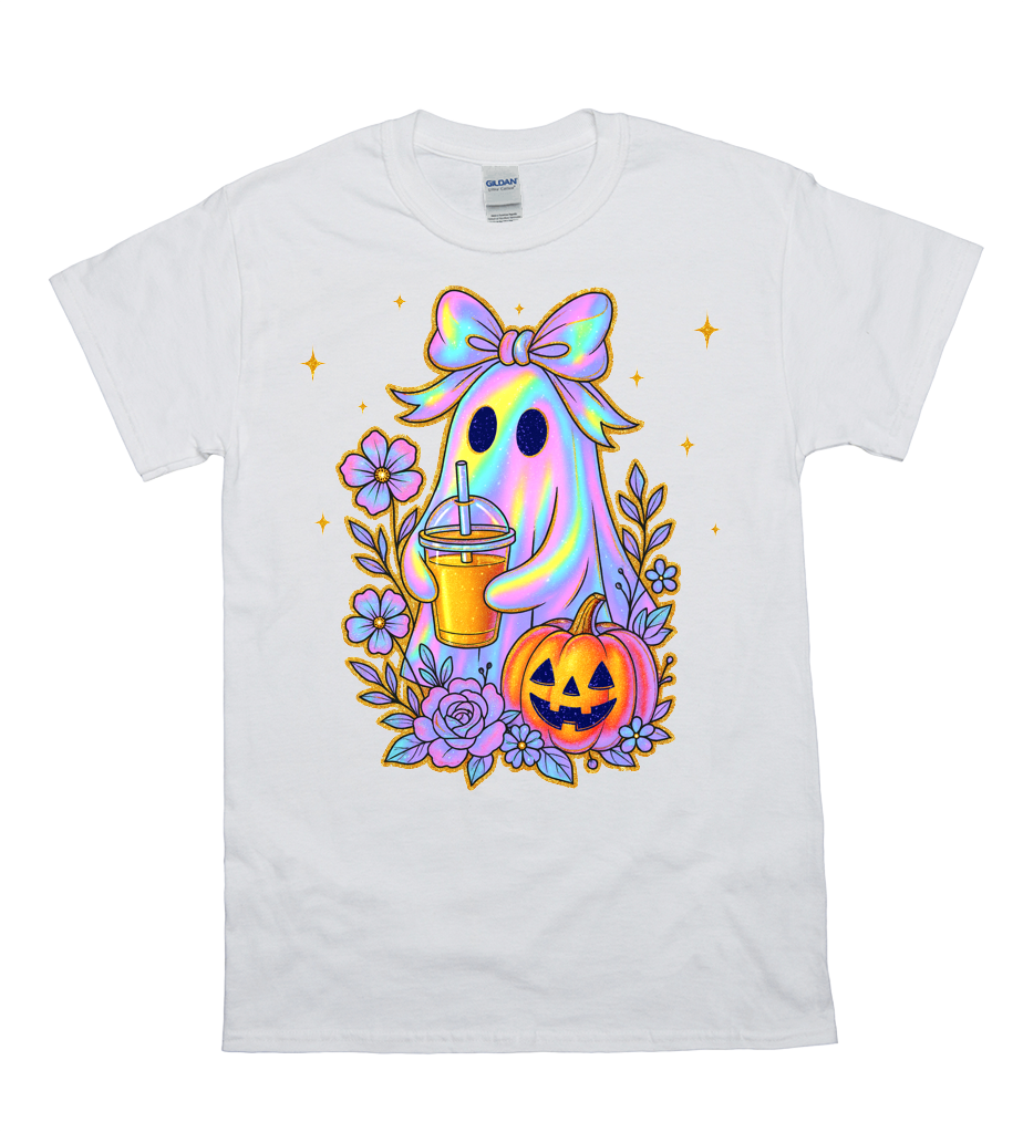 Iridencent Ghost Coffee Flowers T-shirt