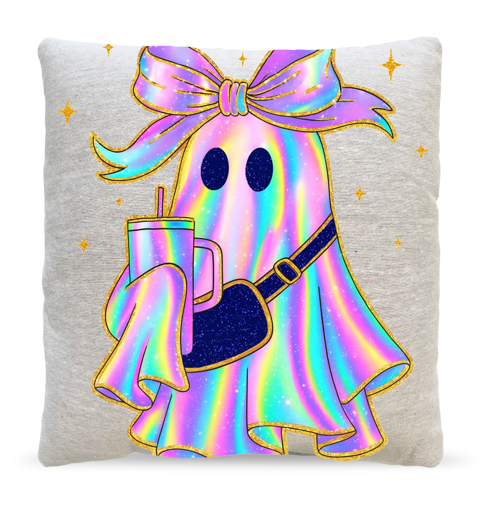 Iridescent Boo Jee Ghost Pillow