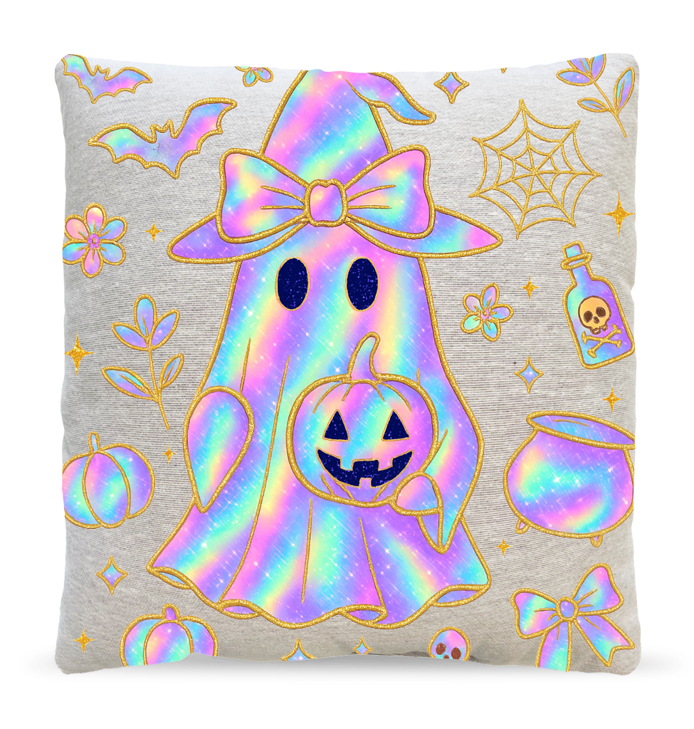 Iridescent Ghost Witch Pillow