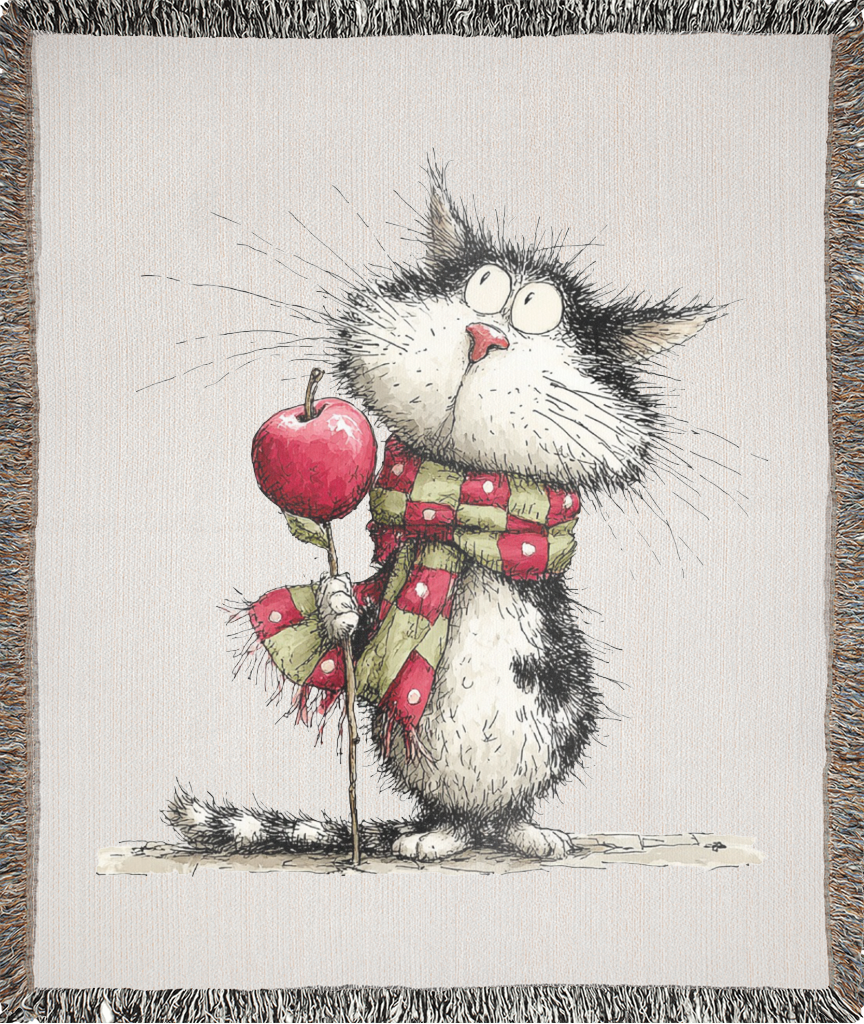 Winter Apple Cat Blanket 2 Winter apple cat blanket