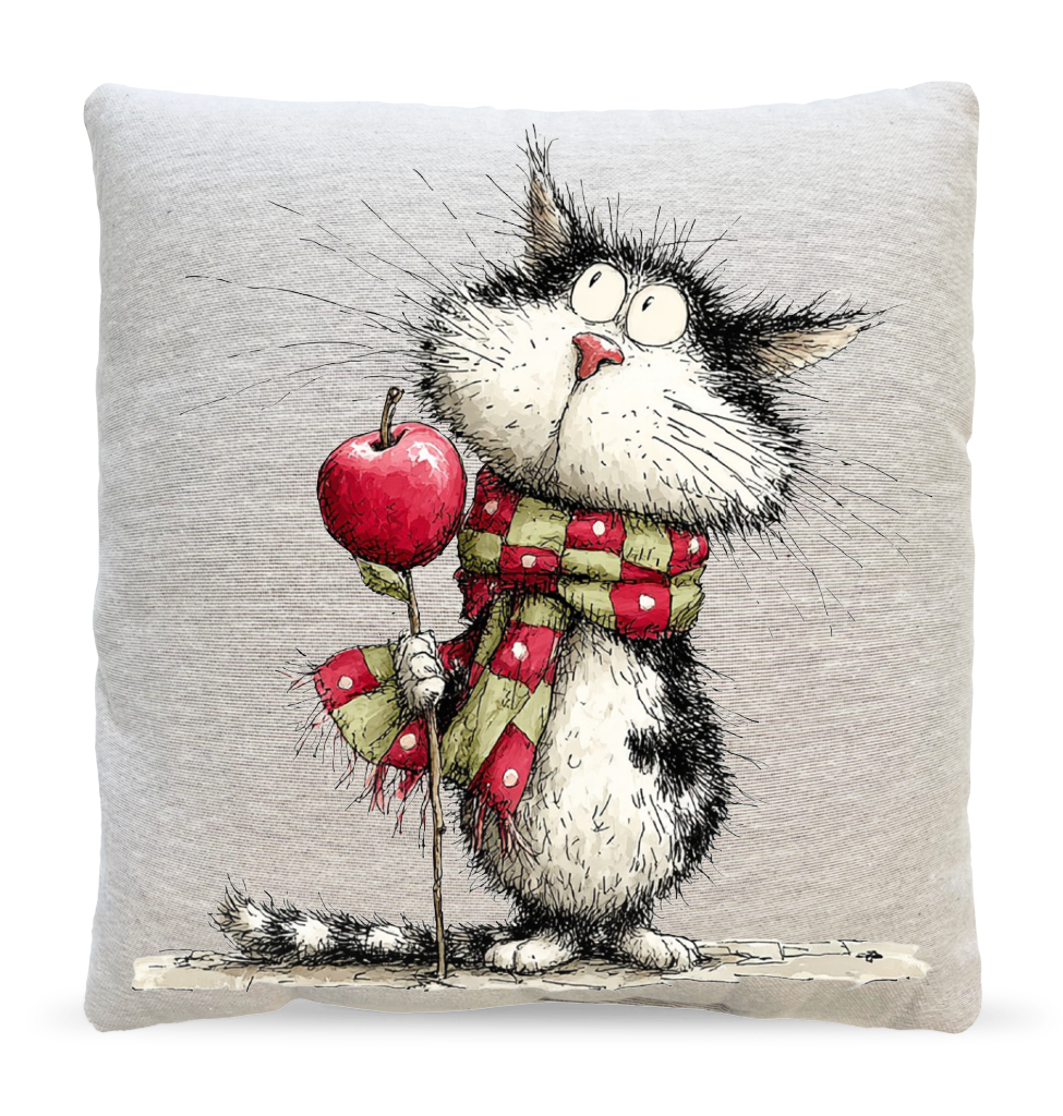 Cozy Autumn Cat Pillow