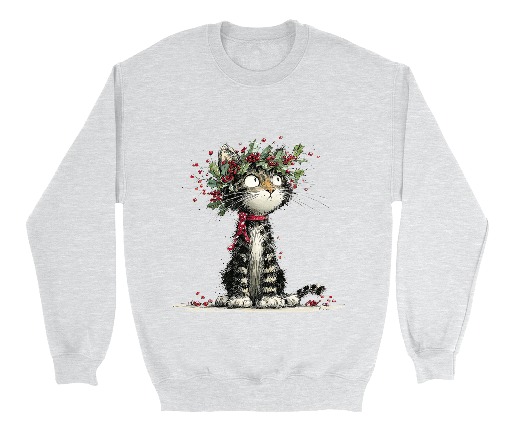 Holly Wreath Kitten Sweatshirt 2 Holly wreath kitten sweatshirt