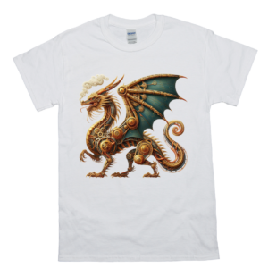 Gears of Gold Steampunk Dragon T-Shirt