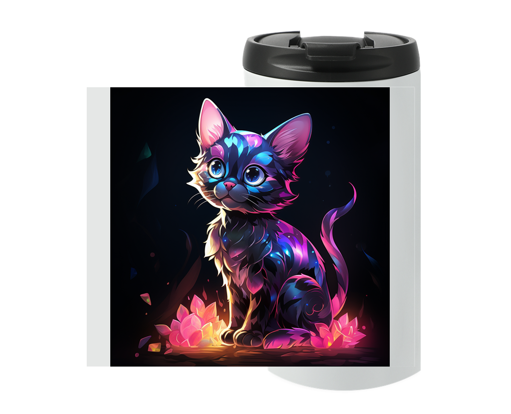 Neon Crystal Kitten Travel Mug