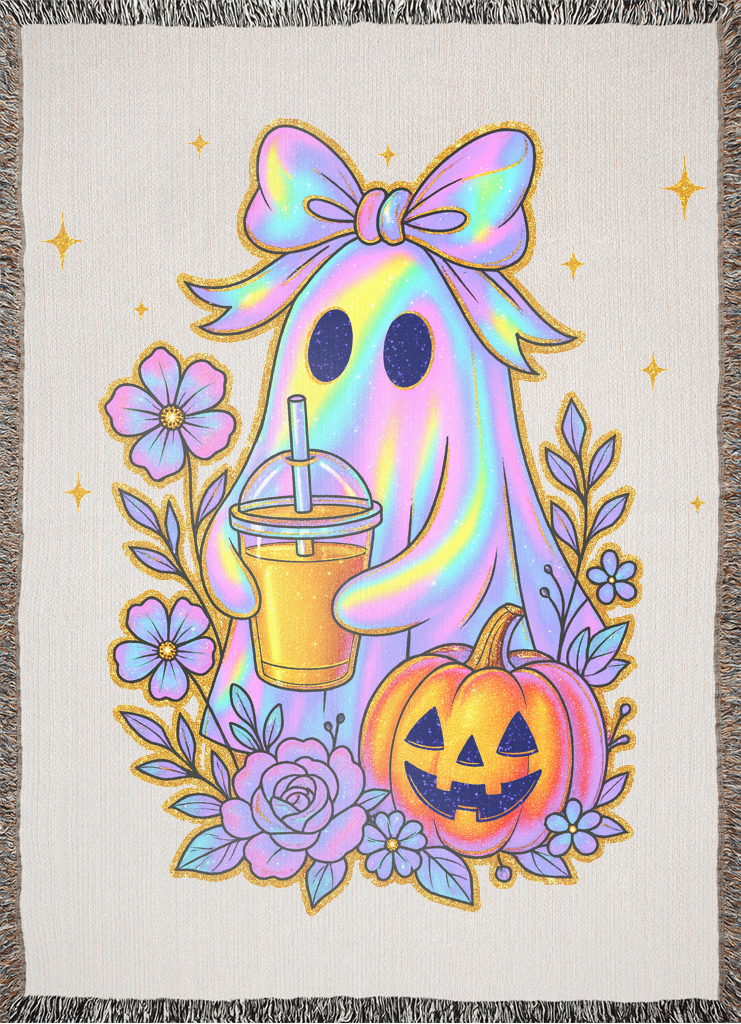 Iridencent Ghost Coffee Flowers Blanket