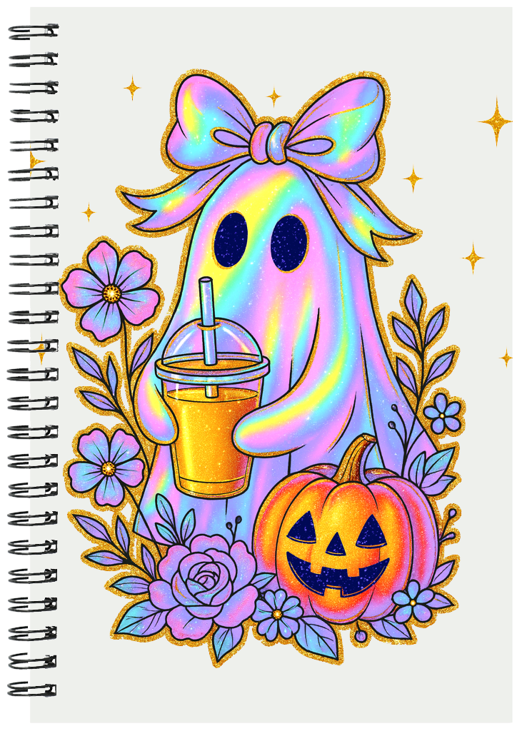 Iridencent Ghost Coffee Flowers Notebook