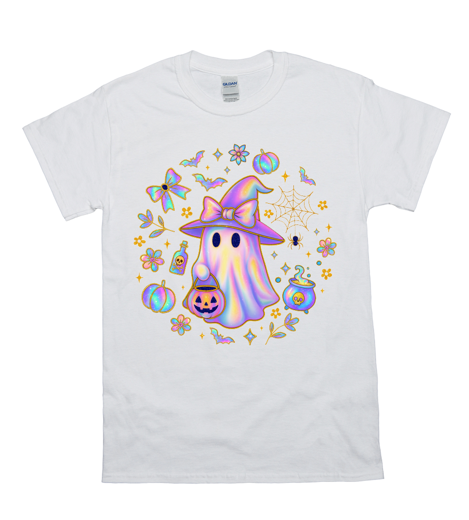 Iridescent Witch Ghost Circle T-shirt